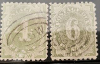 South Wales Scott J5 - J6 Postage Due 1891