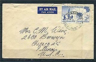 Australia Antarctic Territory 1957 Air Mail Cover To Usa Chicago A2603b