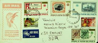 Papua Guinea 1973 6v On Rabaul Regd Airmail Cover To Erfurt Germany