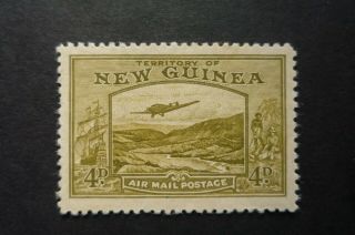 Guinea Bulolo Airmail Fine Mvvlh 4d Olive Well Centered
