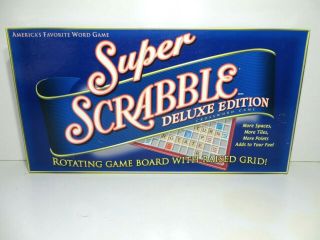 Scrabble Deluxe Edition Raised Grid Rotating Board Game 2006 - Complete