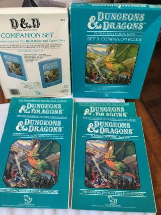 Dungeons And Dragons Companion Rules Boxed Set W/extra Books Set