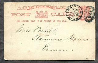 863 - Australia Balmain 1898 Duplex On Domestic Postal Card