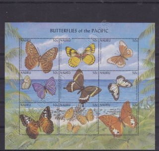 Nauru Mnh Stamp Sheet 2002 Butterflies Of The Pacific Sg 536 - 544
