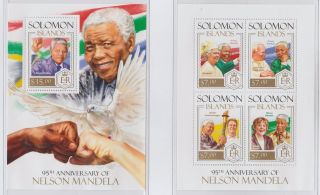 Solomon Islands 2013 Nelson Mandela 95th Anniversary 2 Sheetlets Um