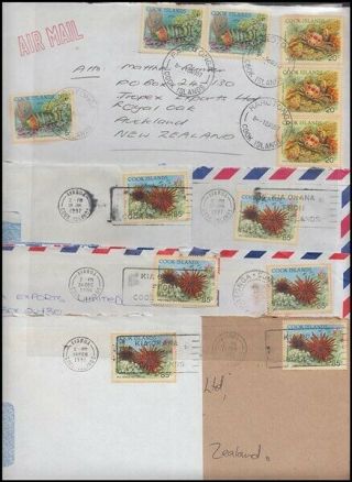 Cook Islands 1990’s Airmail Covers To Zealand (x12)