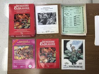 Vintage 1983 Dungeons & Dragons Basic Rules Set 1 Tsr 1011 Box Dice Books