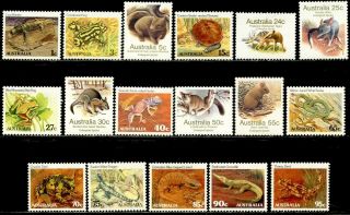 Australia Sc 784 - 800 1981 - 83 Wildlife Complete Set Og Lh