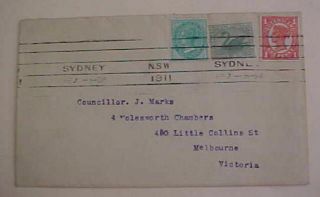 Australia Mixed Queensland,  Nsw 1911 Sydney To Melbourne