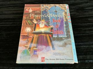 Powers & Perils Boxed Accessory The Book Of Tables Avalon Hill Complete Rare
