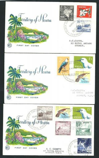 1964 1965 1966 Fdc Covers Nauru Central Pacific Postmark Cds To Sydney