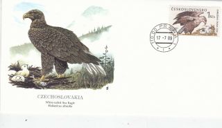 Czechoslovakia 1989 White Tailed Sea Eagle Fdc Unadressed Vgc
