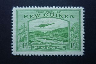 Guinea Bulolo Airmail 1d Green Fine Light Hinged