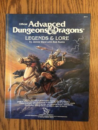 Legends & Lore Tsr Advanced Dungeons And Dragons 1984 1st Print Ad&d 2013 Nm -