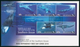 Mayfairstamps Ross Dependency 2010 Whales Souvenir Sheet First Day Cover Wwo9713