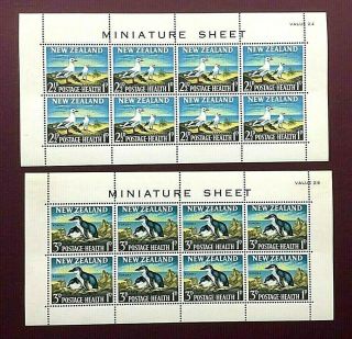 Zealand 1964 - Health Stamp Miniature Sheets X 2 - Lightly Hinged