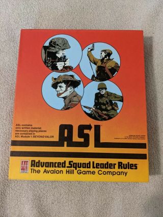 Avalon Hill Squad Leader Asl Rule Book 1st Ed Nm Near Sleeve Binder
