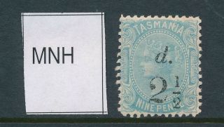 Tasmania,  1891 2.  5d On 9d Mnh,  Sg169,  Cat £5