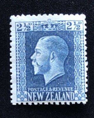 Zealand 1915 Kgv Recess Print 2 1/2d Blue - Hinged