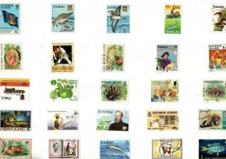 25 Different Good/fine Stamps From Pacific Is,  Kiribati,  Tuvalu,  Etc