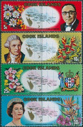 Cook Islands 1969 Sg306 - 309 South Pacific Conference Set Mnh