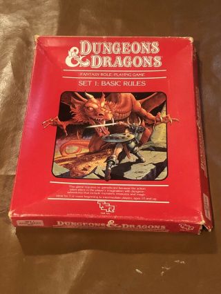Dungeons & Dragons Basic Rules Set 1 1983 Complete W/ Dice & Crayon Tsr Inc