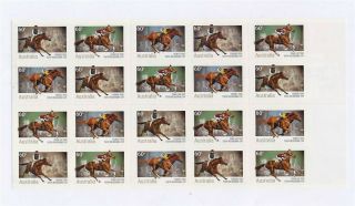 D164983 Australia Mnh Booklet Melbourne Cup Horses Self Adhesive Face $aud 12.  00