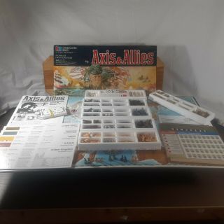 1987 Axis & Allies Wwii War Board Game Milton Bradley 100 Complete