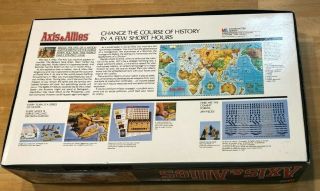 1987 Axis & Allies Wwii War Board Game Milton Bradley 100 Complete & Un - Played