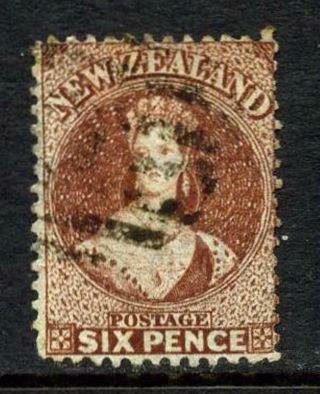 Zealand 1864 6d Red - Brown Perf 12½ Sg 122 Wmk Large Star Fine