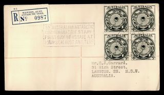Dr Who 1955 Australian National Antarctic Research Block Red Registered C175205