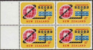 Zealand 1963 8d Commonwealth Cable Marginal Block Of 4 Never Hinged