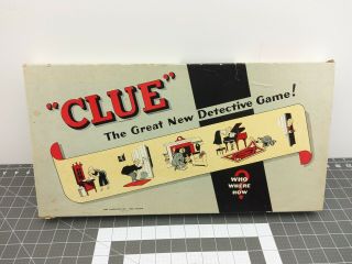 Vintage 1949 Clue Mystery Board Game By Parker Brothers - Complete