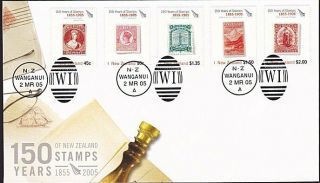 Zealand 2005 150 Years Of Stamps Souvenir Set Fdc. . .  8399