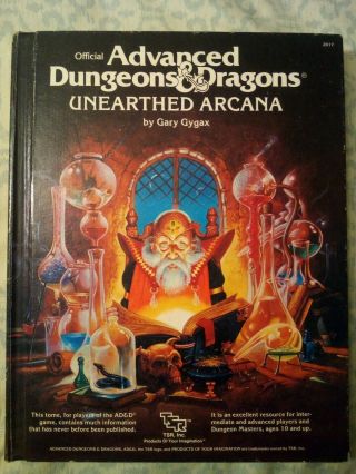 Dungeon And Dragons Unearthed Arcana 1st Edition