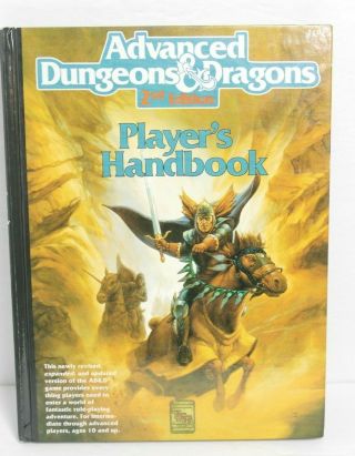 Ad&d Players Handbook 2nd Edition Advanced Dungeons & Dragons Hard Back Tsr 2101