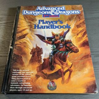 Player’s Handbook Advanced Dungeons And Dragons 2nd Edition 1989 2101 Ad&d Tsr