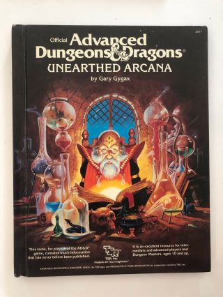 Advanced Dungeons & Dragons Unearthed Arcana 1st Edition Tsr Orange Spine