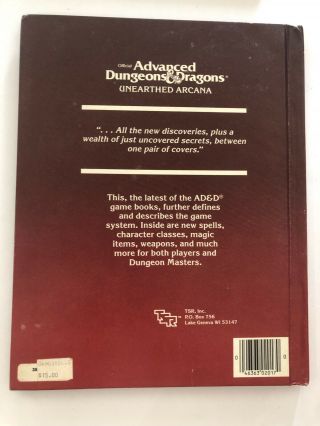 Advanced Dungeons & Dragons Unearthed Arcana 1st Edition TSR Orange Spine 2