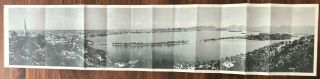 China Old Xxl Long Map Card Picture View Panorama Hangchow Exposition 90x18 Cm