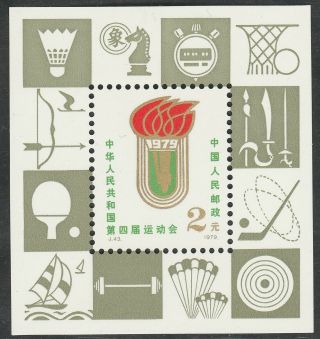 1974 4th National Games Of Prc (j43m) Souvenir Sheet,  U/m