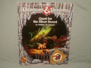 D&d Module - Quest For The Silver Sword (rare With Map & Stand - Ups And Exc, )