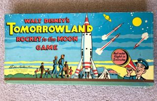 Vintage Walt Disney Tomorrowland Rocket To The Moon 1956 Board Game Parker Bros