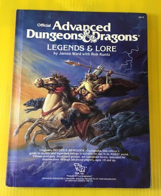 Advanced Dungeons & Dragons Legends & Lore Book Tsr 1984 2013
