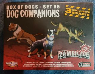 Zombicide Box Of Dogs Set 6 Dog Companions Complete Open Box