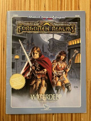 Fre3 Waterdeep 1989 Dungeons & Dragons 2nd Edition Module All Good,
