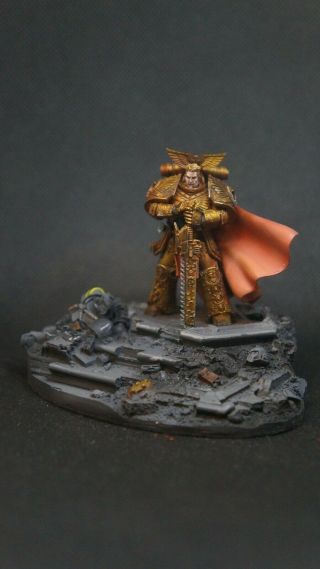 Warhammer 30000.  Rogal Dorn,  Primarch Of The Imperial Fists Legion.  Paint