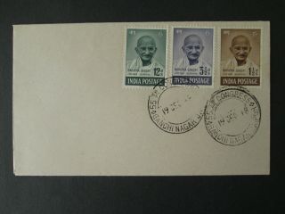 India 1948 Cover Gandhi Stamps 55th Congress Nagar Jaipur