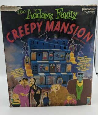 Vintage The Addams Family Creepy Mansion Action Game By Pressman Complete