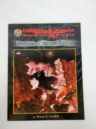 Ad&d Monstrous Arcana Masters Of Eternal Night Adventure 1998 Tsr 9571